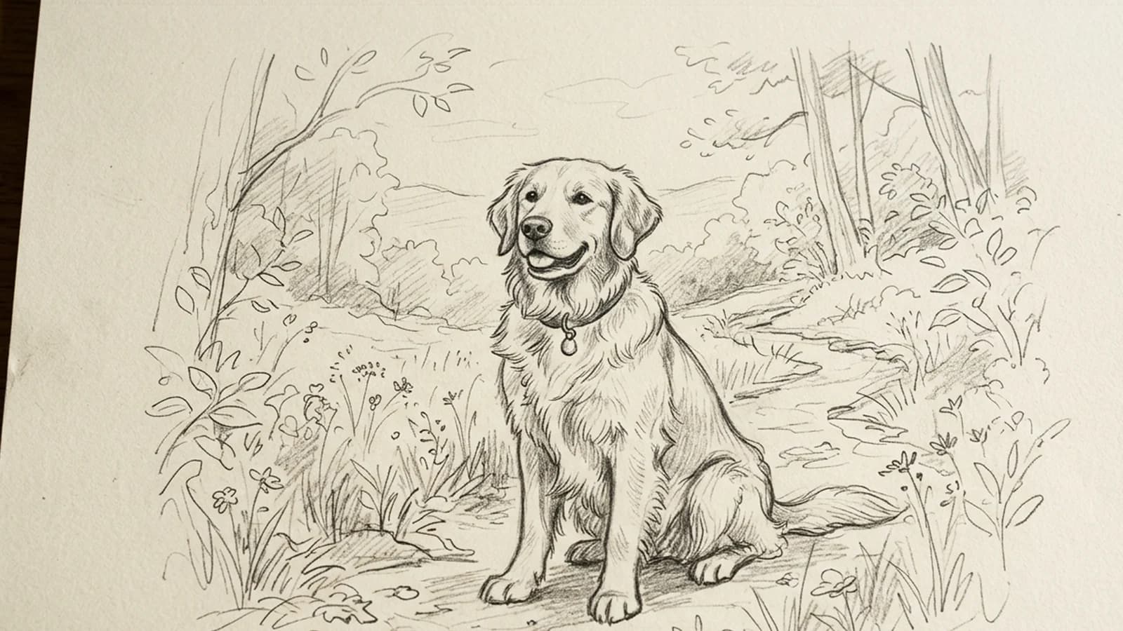 Before: a pencil sketch rendered as a photograph